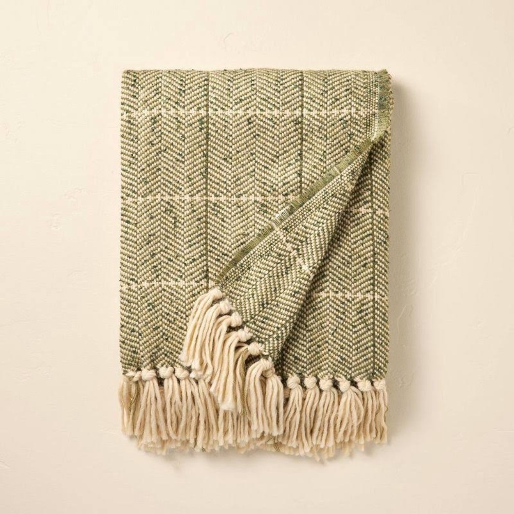 Hearth & Home Herringbone Stripe Woven Blanket